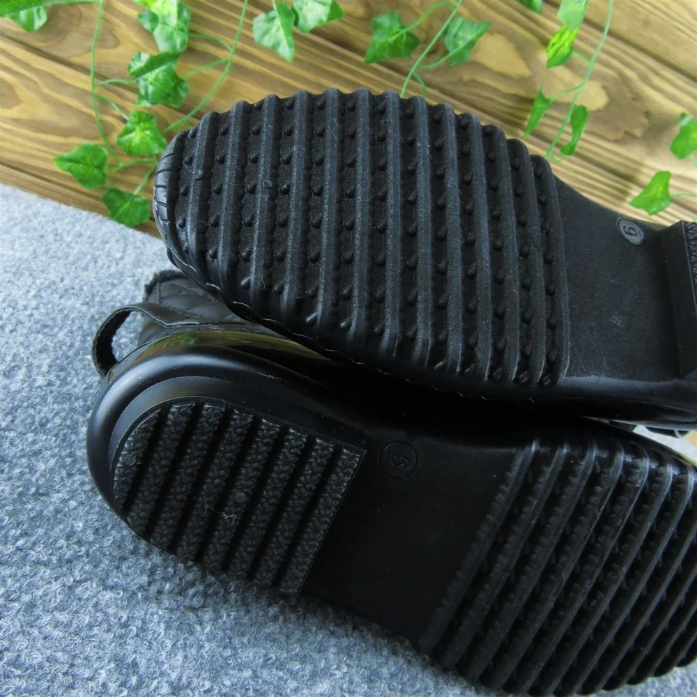 Sporto Andie‎ Women Duck Boots Black Synthetic Lace Up Size 6 Medium